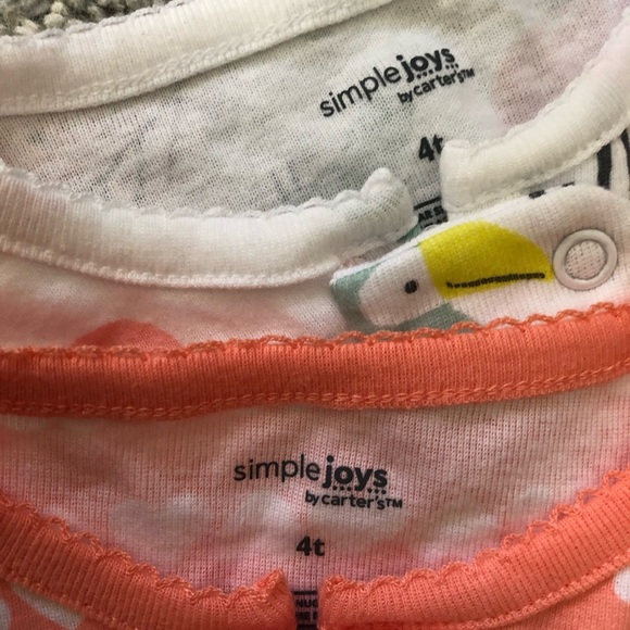 Carter's Pink and White Flamingo and Heart Footies - Picture 2 of 2